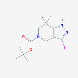 molecular formula C13H20IN3O2 B13008764 tert-butyl 3-iodo-7,7-dimethyl-1H,4H,5H,6H,7H-pyrazolo[4,3-c]pyridine-5-carboxylate 
