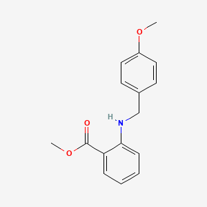 molecular formula C16H17NO3 B13009407 Methyl 2-((4-methoxybenzyl)amino)benzoate 