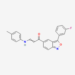 molecular formula C23H17FN2O2 B1300993 (E)-1-[3-(3-fluorophenyl)-2,1-benzisoxazol-5-yl]-3-(4-toluidino)-2-propen-1-one 