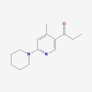 molecular formula C14H20N2O B13010151 1-(4-Methyl-6-(piperidin-1-yl)pyridin-3-yl)propan-1-one 