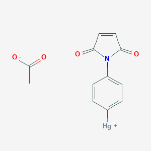 molecular formula C12H9HgNO4 B130106 N-[p-(Acetylmercuric)phenyl]maleimide CAS No. 117259-61-7