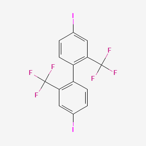 molecular formula C14H6F6I2 B1301078 2,2'-Bis(trifluoromethyl)-4,4'-diiodobiphenyl CAS No. 89803-70-3