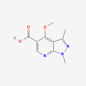 molecular formula C10H11N3O3 B1301099 1,3-Dimethyl-4-methoxypyrazolo[3,4-b]pyridine-5-carboxylic acid CAS No. 439109-76-9