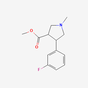 molecular formula C13H16FNO2 B13010998 Methyl 4-(3-fluorophenyl)-1-methylpyrrolidine-3-carboxylate 