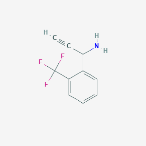 molecular formula C10H8F3N B13011043 1-(2-(Trifluoromethyl)phenyl)prop-2-yn-1-amine 