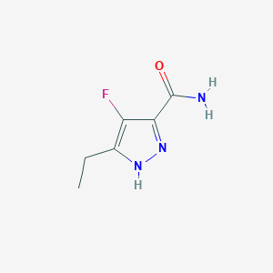 molecular formula C6H8FN3O B13011055 1h-Pyrazole-3-carboxamide,5-ethyl-4-fluoro- 