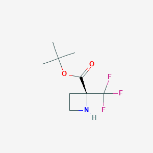 molecular formula C9H14F3NO2 B13011067 tert-butyl (2S)-2-(trifluoromethyl)azetidine-2-carboxylate 