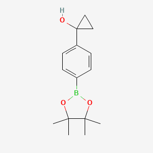 molecular formula C15H21BO3 B13011114 1-(4-(4,4,5,5-Tetramethyl-1,3,2-dioxaborolan-2-yl)phenyl)cyclopropanol 