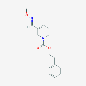 molecular formula C16H20N2O3 B130112 2-Phenylethyl (E)-3,6-dihydro-5-((methoxyimino)methyl)-1(2H)-pyridinecarboxylate CAS No. 145071-38-1