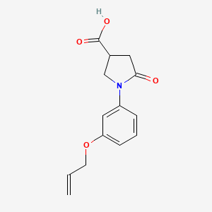 molecular formula C14H15NO4 B13011224 1-(3-(Allyloxy)phenyl)-5-oxopyrrolidine-3-carboxylic acid 