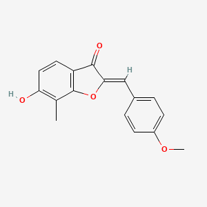 molecular formula C17H14O4 B1301128 (2Z)-6-hydroxy-2-(4-methoxybenzylidene)-7-methyl-1-benzofuran-3(2H)-one CAS No. 859663-74-4