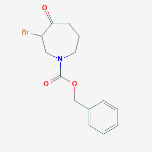 molecular formula C14H16BrNO3 B13011299 Benzyl 3-bromo-4-oxoazepane-1-carboxylate 