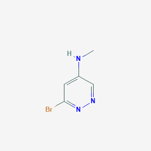 molecular formula C5H6BrN3 B13011354 6-Bromo-N-methylpyridazin-4-amine 