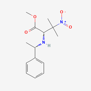 molecular formula C14H20N2O4 B13011385 (S)-methyl 3-methyl-3-nitro-2-((S)-1-phenylethylamino)butanoate 