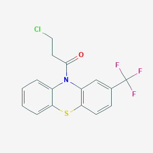 molecular formula C16H11ClF3NOS B1301148 3-Chloro-1-(2-(trifluoromethyl)-10H-phenothiazin-10-yl)propan-1-one CAS No. 27312-94-3