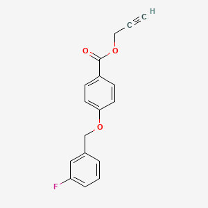 molecular formula C17H13FO3 B13011481 Prop-2-yn-1-yl 4-((3-fluorobenzyl)oxy)benzoate 