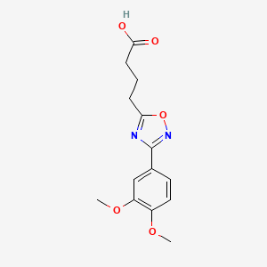 molecular formula C14H16N2O5 B1301150 4-[3-(3,4-Dimethoxyphenyl)-1,2,4-oxadiazol-5-yl]butanoic acid CAS No. 885952-42-1