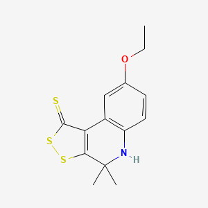 molecular formula C14H15NOS3 B1301151 8-ethoxy-4,4-dimethyl-4,5-dihydro-1H-[1,2]dithiolo[3,4-c]quinoline-1-thione CAS No. 7345-50-8