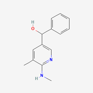 molecular formula C14H16N2O B13011541 (5-Methyl-6-(methylamino)pyridin-3-yl)(phenyl)methanol 