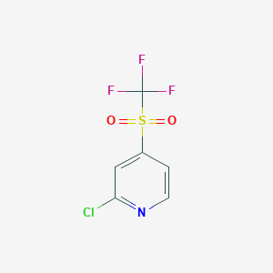 molecular formula C6H3ClF3NO2S B13011553 2-Chloro-4-((trifluoromethyl)sulfonyl)pyridine 