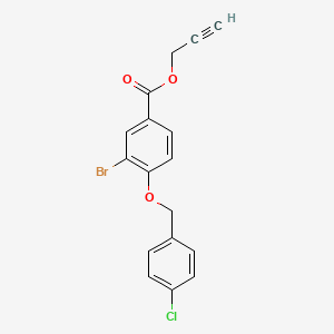 molecular formula C17H12BrClO3 B13011622 Prop-2-yn-1-yl 3-bromo-4-((4-chlorobenzyl)oxy)benzoate 