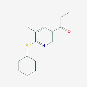 molecular formula C15H21NOS B13011657 1-(6-(Cyclohexylthio)-5-methylpyridin-3-yl)propan-1-one 