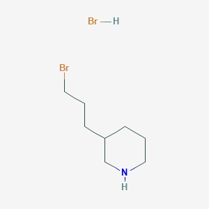 molecular formula C8H17Br2N B13011671 3-(3-Bromopropyl)piperidine hydrobromide 