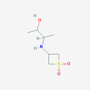 molecular formula C7H15NO3S B13011689 3-((3-Hydroxybutan-2-yl)amino)thietane1,1-dioxide 