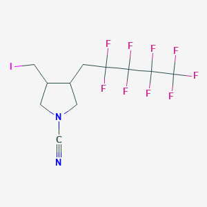molecular formula C11H10F9IN2 B1301187 3-(Iodomethyl)-4-(2,2,3,3,4,4,5,5,5-nonafluoropentyl)pyrrolidine-1-carbonitrile CAS No. 231285-91-9