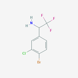 molecular formula C8H6BrClF3N B13012072 1-(4-Bromo-3-chlorophenyl)-2,2,2-trifluoroethanamine 