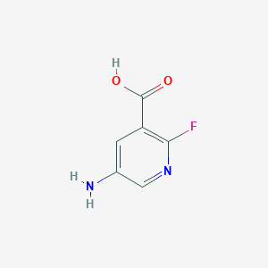 molecular formula C6H5FN2O2 B13012101 5-Amino-2-fluoronicotinic acid 