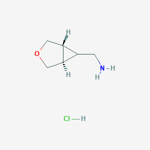molecular formula C6H12ClNO B13012249 trans-3-Oxabicyclo[3.1.0]hexane-6-methylamine hydrochloride 