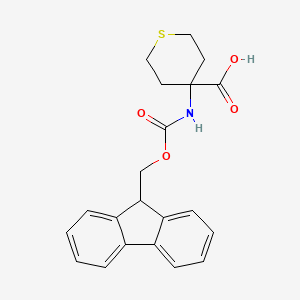 molecular formula C21H21NO4S B1301226 4-(9H-Fluoren-9-ylmethoxycarbonylamino)-tetrahydro-thiopyran-4-carboxylic acid CAS No. 368866-35-7
