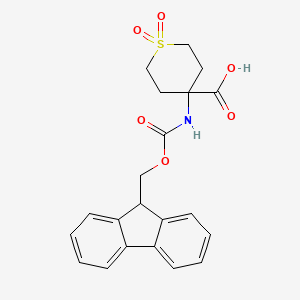 molecular formula C21H21NO6S B1301227 4-(9H-fluoren-9-ylmethoxycarbonylamino)-1,1-dioxothiane-4-carboxylic acid CAS No. 369402-96-0