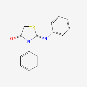 molecular formula C15H12N2OS B1301230 (2E)-3-phenyl-2-(phenylimino)-1,3-thiazolidin-4-one CAS No. 790-04-5