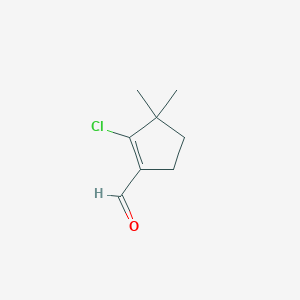 molecular formula C8H11ClO B13012386 2-Chloro-3,3-dimethylcyclopent-1-ene-1-carbaldehyde 