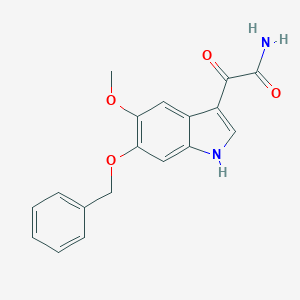 molecular formula C18H16N2O4 B130125 2-(5-methoxy-6-phenylmethoxy-1H-indol-3-yl)-2-oxoacetamide CAS No. 4790-22-1