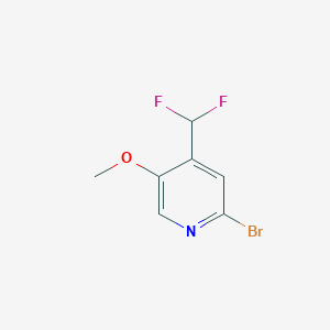 molecular formula C7H6BrF2NO B13012924 2-Bromo-4-(difluoromethyl)-5-methoxypyridine 