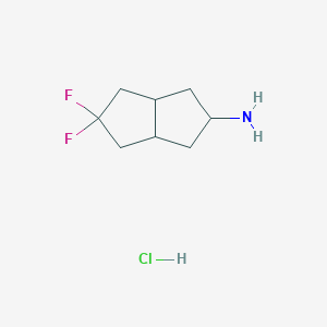 molecular formula C8H14ClF2N B13013049 5,5-Difluorooctahydropentalen-2-aminehydrochloride 