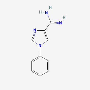 molecular formula C10H10N4 B13013321 1-Phenyl-1H-imidazole-4-carboximidamide 