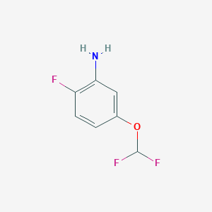 molecular formula C7H6F3NO B13013657 5-(Difluoromethoxy)-2-fluoroaniline 
