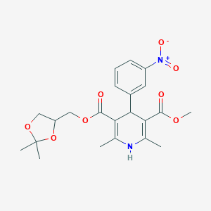 molecular formula C22H26N2O8 B013014 3,5-Pyridinedicarboxylic acid, 1,4-dihydro-2,6-dimethyl-4-(3-nitrophenyl)-, (2,2-dimethyl-1,3-dioxolan-4-yl)methyl methyl ester CAS No. 108914-31-4