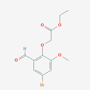 molecular formula C12H13BrO5 B1301438 Ethyl 2-(4-bromo-2-formyl-6-methoxyphenoxy)acetate CAS No. 20037-36-9