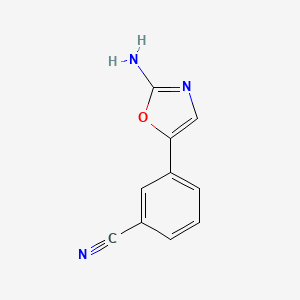 molecular formula C10H7N3O B13014494 3-(2-Aminooxazol-5-yl)benzonitrile 
