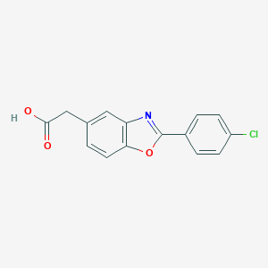 molecular formula C15H10ClNO3 B130148 5-Benzoxazoleacetic acid, 2-(4-chlorophenyl)- CAS No. 51234-85-6