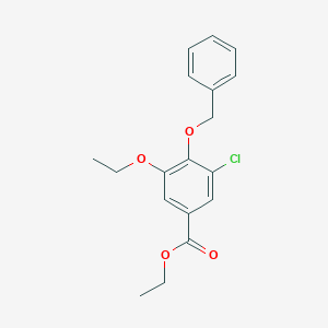 molecular formula C18H19ClO4 B13014823 Ethyl 4-(benzyloxy)-3-chloro-5-ethoxybenzoate 