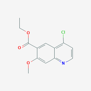 molecular formula C13H12ClNO3 B13014906 Ethyl 4-chloro-7-methoxyquinoline-6-carboxylate 