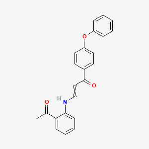 molecular formula C23H19NO3 B1301510 3-(2-Acetylanilino)-1-(4-phenoxyphenyl)prop-2-en-1-one 