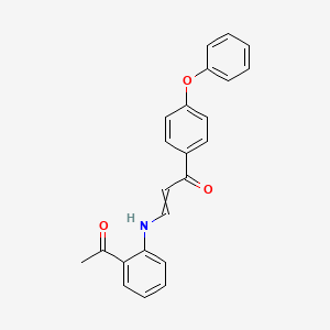 molecular formula C23H19NO3 B1301510 (E)-3-(2-acetylanilino)-1-(4-phenoxyphenyl)-2-propen-1-one 