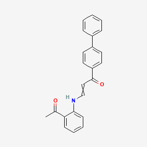 molecular formula C23H19NO2 B1301512 (E)-3-(2-acetylanilino)-1-[1,1'-biphenyl]-4-yl-2-propen-1-one 